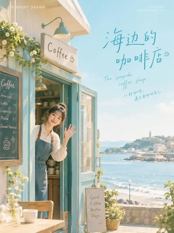 蕉果短剧《云边小镇的咖啡店》封面海报